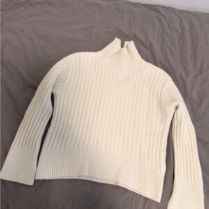 Lily Ivory Ribbed Turtleneck Sweater
